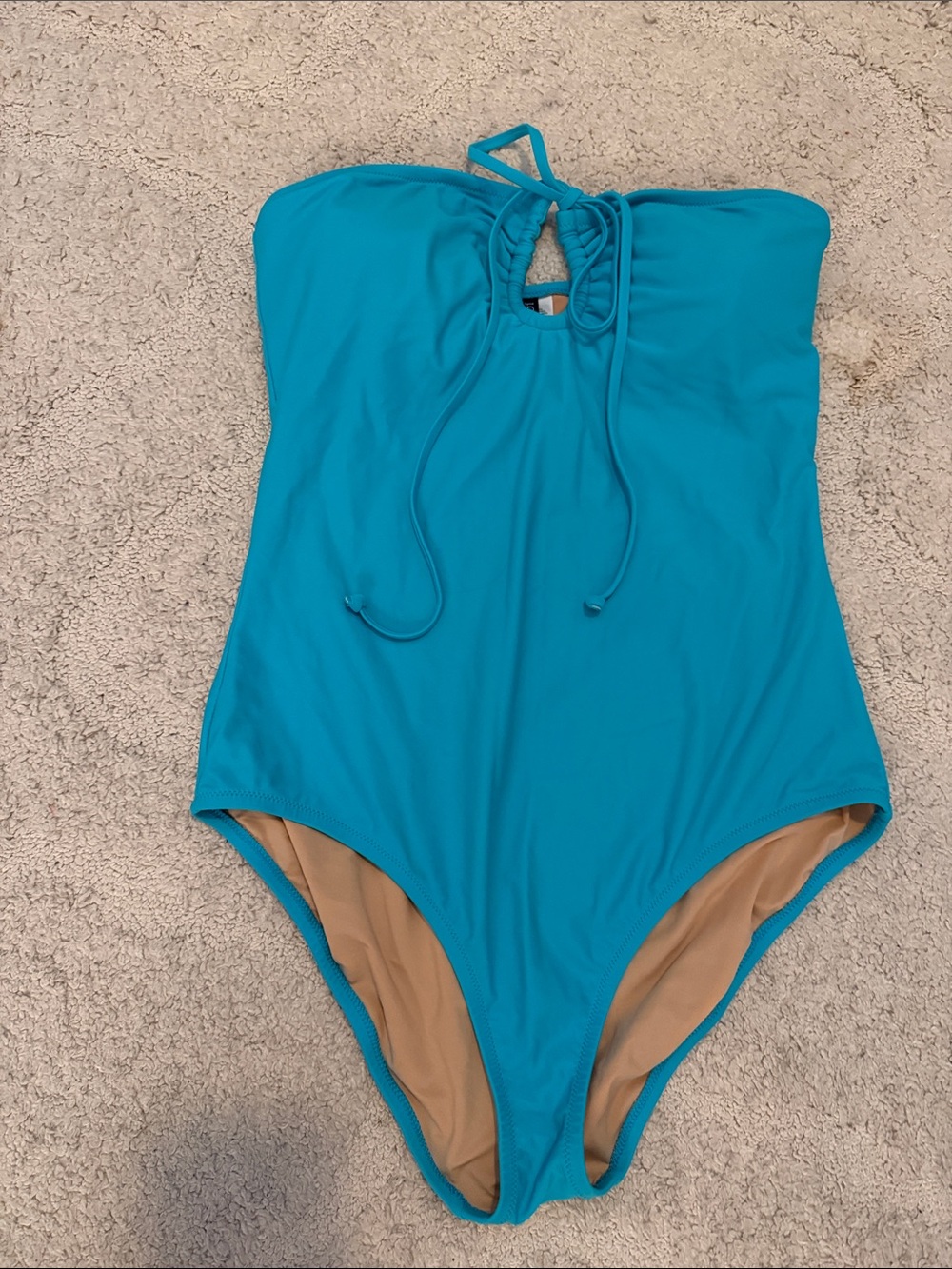 J. Crew Turquoise Halter One-Piece Swimsuit